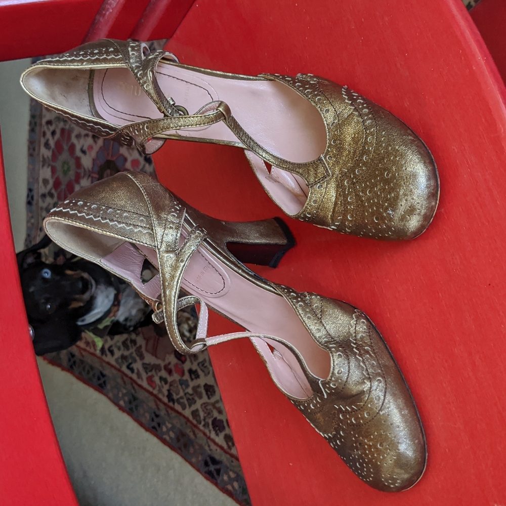 Miu Miu gold romantic heels 37.5